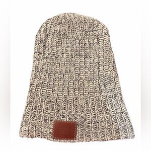Love Your Melon 100% Cotton Knit Beanie – Made in USA | Speckled Cream/Black